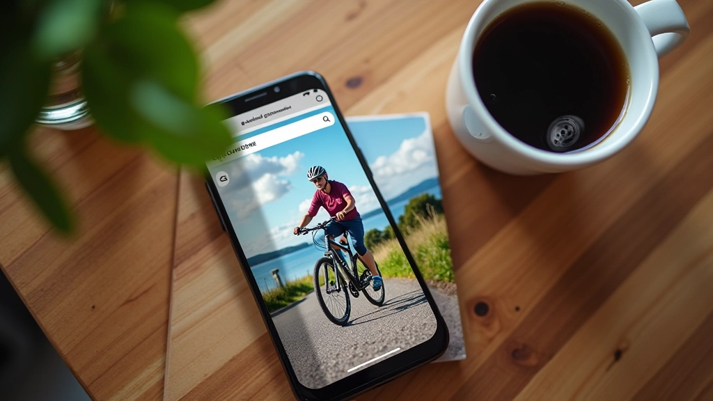 Smartphone screen showing a cycling group's social media page with member photos and upcoming ride information